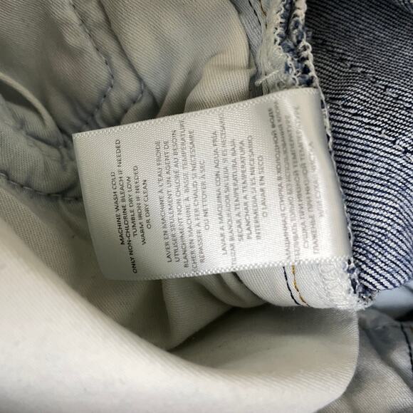 Re/Done 90s High Rise Extra Crop Jeans Womens 25 Blue Denim Button Undone Hem - Picture 12 of 12